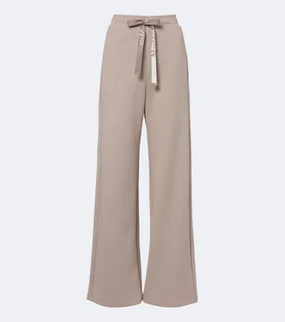 S Max Mara Cotton-blend Jersey Sweatpants In Beige