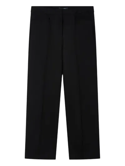 's Max Mara Cotton Blend Wide-leg Trousers In Black