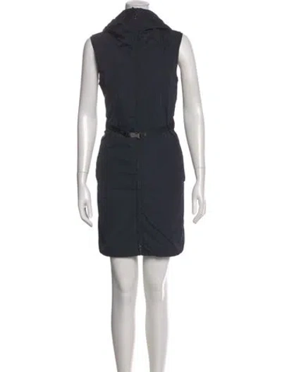 Pre-owned S Max Mara Cowl Neck Mini Dress In Grey