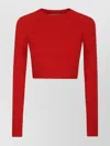 S Max Mara Crew Neck Cropped Long Sleeves Top