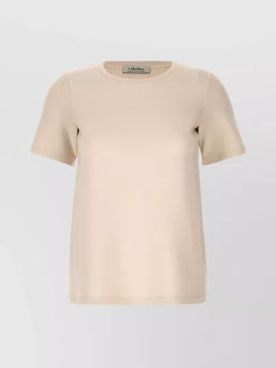 's Max Mara Logo Embroidered Crewneck T-shirt In Beige