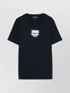 S Max Mara Crew Neck Graphic Print Straight Hem