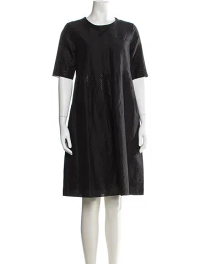 Pre-owned 's Max Mara Crew Neck Knee-length Dress In Black