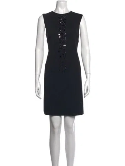 Pre-owned S Max Mara Crew Neck Knee-length Dress In Black