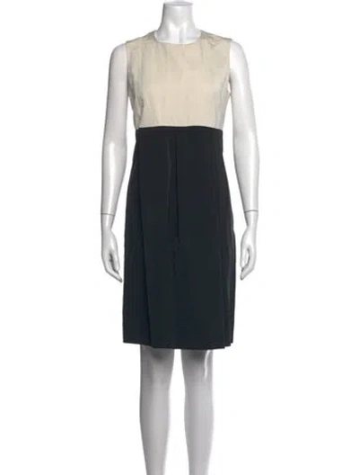 Pre-owned S Max Mara Crew Neck Knee-length Dress In Black
