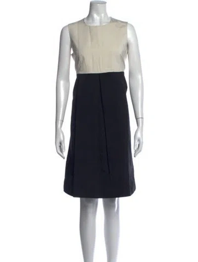 Pre-owned S Max Mara Crew Neck Knee-length Dress In Black