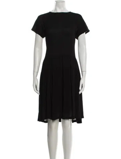 Pre-owned S Max Mara Crew Neck Knee-length Dress In Black