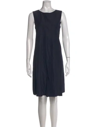 Pre-owned 's Max Mara Crew Neck Knee-length Dress In Blue