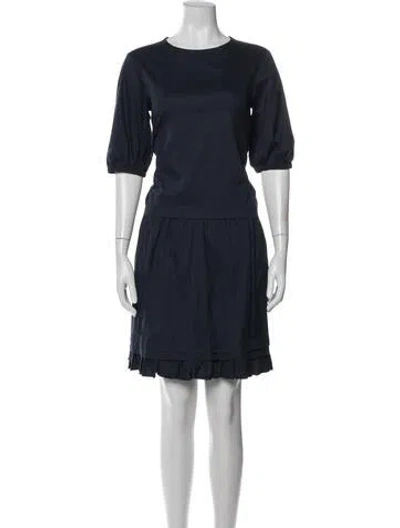 Pre-owned 's Max Mara Crew Neck Knee-length Dress In Blue