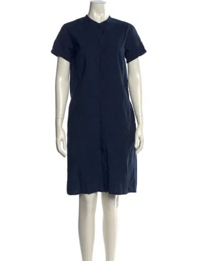 Pre-owned 's Max Mara Crew Neck Knee-length Dress In Blue