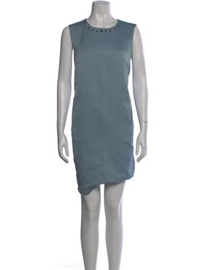 Pre-owned S Max Mara Crew Neck Knee-length Dress In Blue