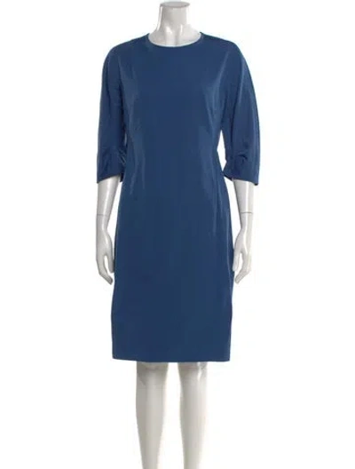 Pre-owned 's Max Mara Crew Neck Knee-length Dress In Blue
