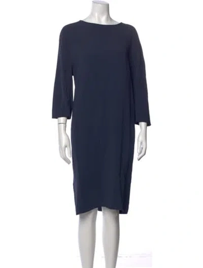 Pre-owned 's Max Mara Crew Neck Knee-length Dress In Blue