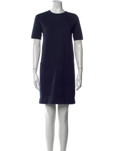 Pre-owned 's Max Mara Crew Neck Knee-length Dress In Blue