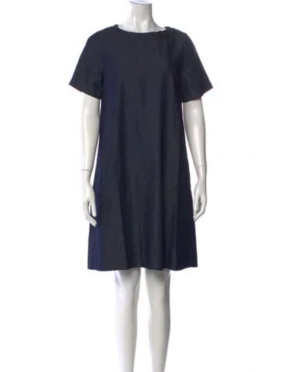 Pre-owned S Max Mara Crew Neck Knee-length Dress In Blue