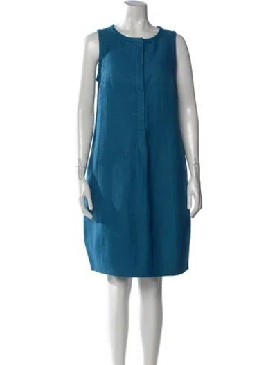 Pre-owned S Max Mara Crew Neck Knee-length Dress In Blue