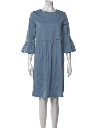 Pre-owned S Max Mara Crew Neck Knee-length Dress In Blue