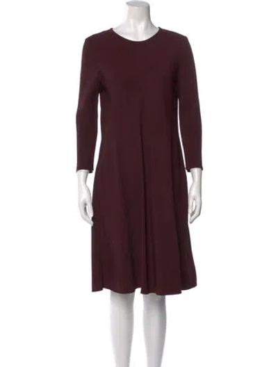 Pre-owned S Max Mara Crew Neck Knee-length Dress In Burgundy