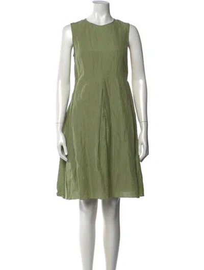 Pre-owned S Max Mara Crew Neck Knee-length Dress In Green