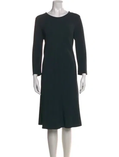 Pre-owned 's Max Mara Crew Neck Knee-length Dress In Green