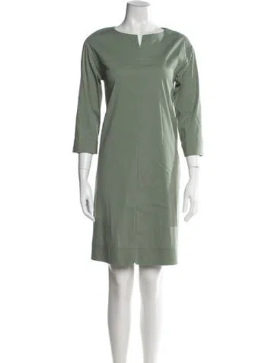 Pre-owned S Max Mara Crew Neck Knee-length Dress In Green