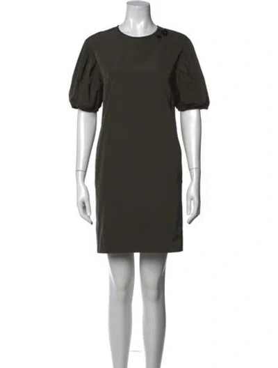 Pre-owned S Max Mara Crew Neck Knee-length Dress In Green