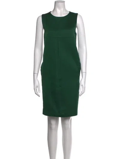 Pre-owned S Max Mara Crew Neck Knee-length Dress In Green