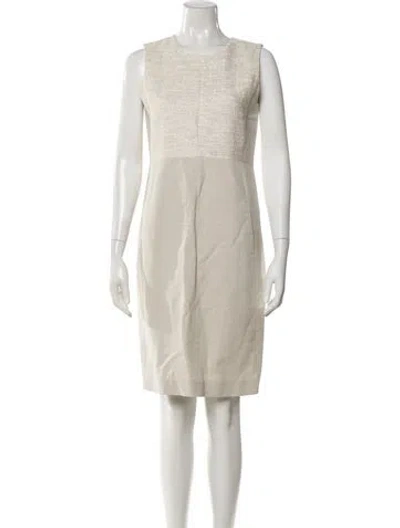 Pre-owned S Max Mara Crew Neck Knee-length Dress In Neutrals