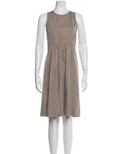 Pre-owned 's Max Mara Crew Neck Knee-length Dress In Neutrals