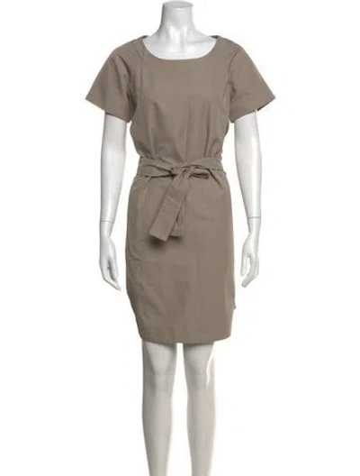 Pre-owned S Max Mara Crew Neck Knee-length Dress In Neutrals