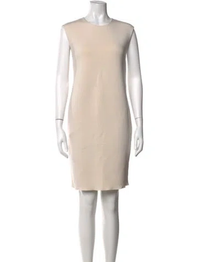 Pre-owned S Max Mara Crew Neck Knee-length Dress In Neutrals