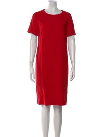Pre-owned 's Max Mara Crew Neck Knee-length Dress In Orange