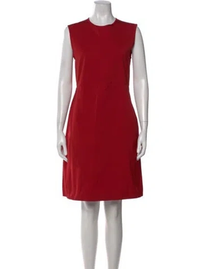 Pre-owned S Max Mara Crew Neck Knee-length Dress In Red