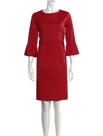 Pre-owned S Max Mara Crew Neck Knee-length Dress In Red