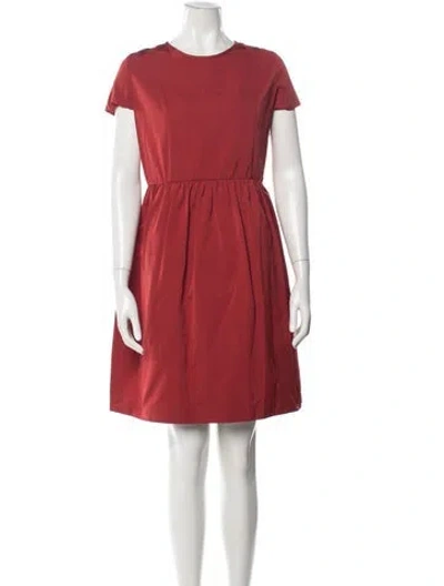 Pre-owned S Max Mara Crew Neck Knee-length Dress In Red