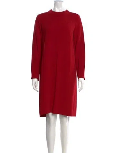 Pre-owned S Max Mara Crew Neck Knee-length Dress In Red