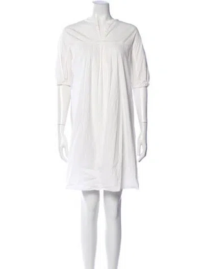 Pre-owned 's Max Mara Crew Neck Knee-length Dress In White