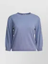 S Max Mara Crew Neck Knitwear Ribbed Finish In Blue