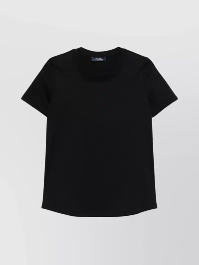 S Max Mara Crew Neck Lightweight Top With Short Sleeves In Black
