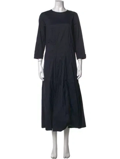 Pre-owned S Max Mara Crew Neck Long Dress In Black