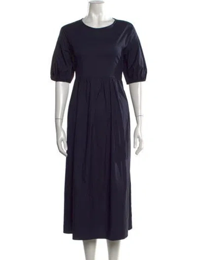 Pre-owned 's Max Mara Crew Neck Long Dress In Blue