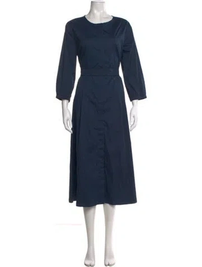 Pre-owned S Max Mara Crew Neck Long Dress In Blue