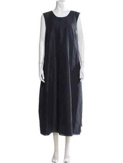 Pre-owned S Max Mara Crew Neck Long Dress In Blue