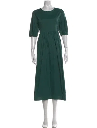 Pre-owned 's Max Mara Crew Neck Long Dress In Green
