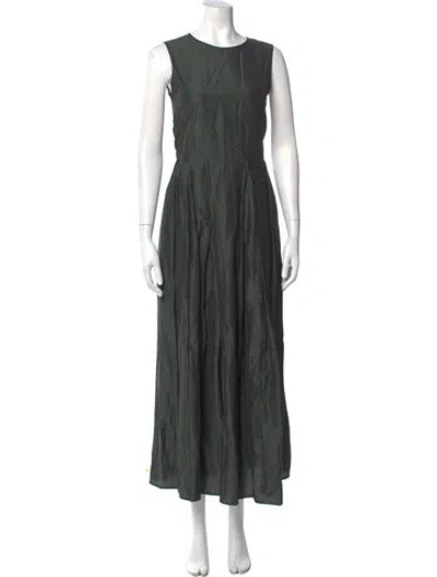 Pre-owned S Max Mara Crew Neck Long Dress In Green