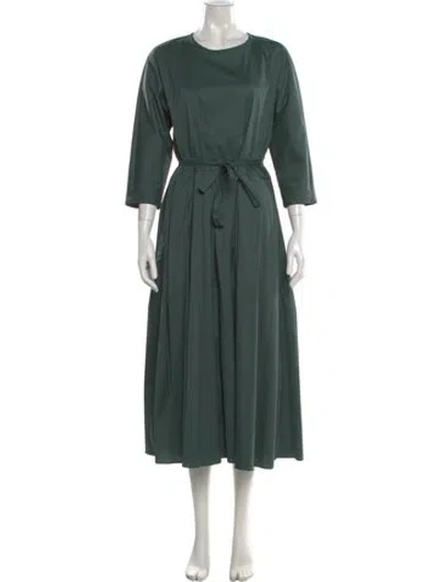 Pre-owned 's Max Mara Crew Neck Long Dress In Green