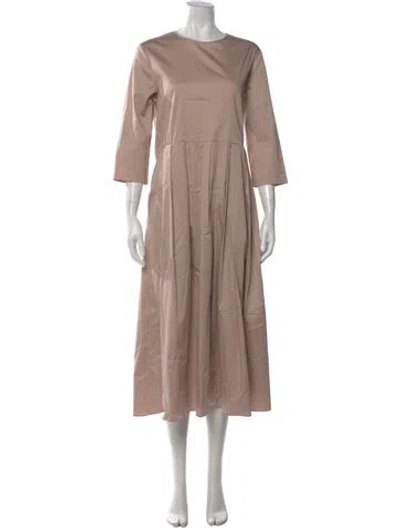 Pre-owned 's Max Mara Crew Neck Long Dress In Neutrals