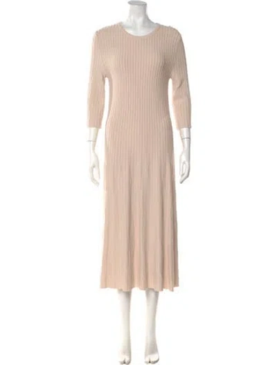 Pre-owned S Max Mara Crew Neck Long Dress In Neutrals