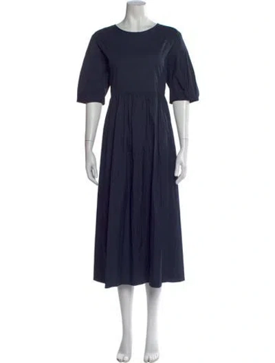 Pre-owned 's Max Mara Crew Neck Long Dress W/ Tags In Blue