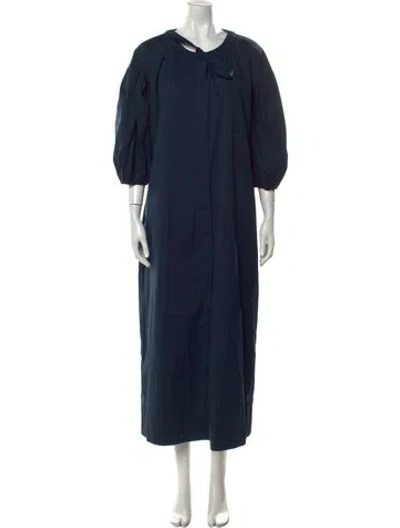 Pre-owned S Max Mara Crew Neck Long Dress W/ Tags In Blue
